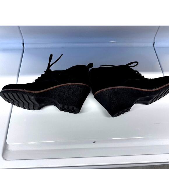 Black Suede, Lambert,Wedge, Ankle Bootie,Witchy, Goth, Whimsical,Size 7.5, - Picture 4 of 7